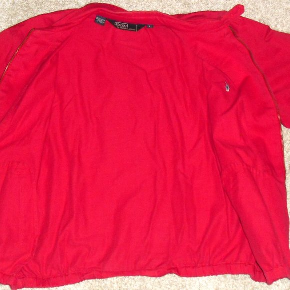 Ralph Lauren Polo $148 Mens sz. Large Poplin Style Cotton Zip Up Red Jacket New - Picture 6 of 7